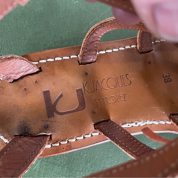 K Jacques Strappy Sandals w Fringed Vamps in Terra Cotta Nubuck *France* - Picture 6 of 12